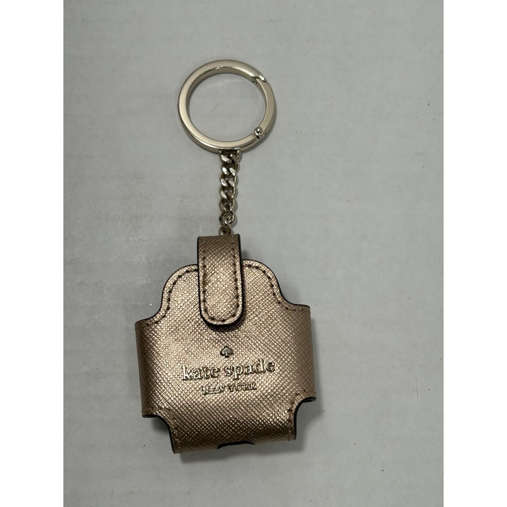 Keychain Kate Spade AirPod Metallic Rose Gold Keychain Case designer‎
